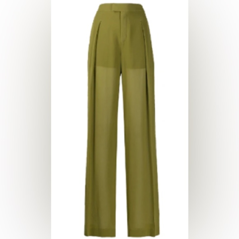 NWT Chloe Wide leg pants size 40 - Olive Green
